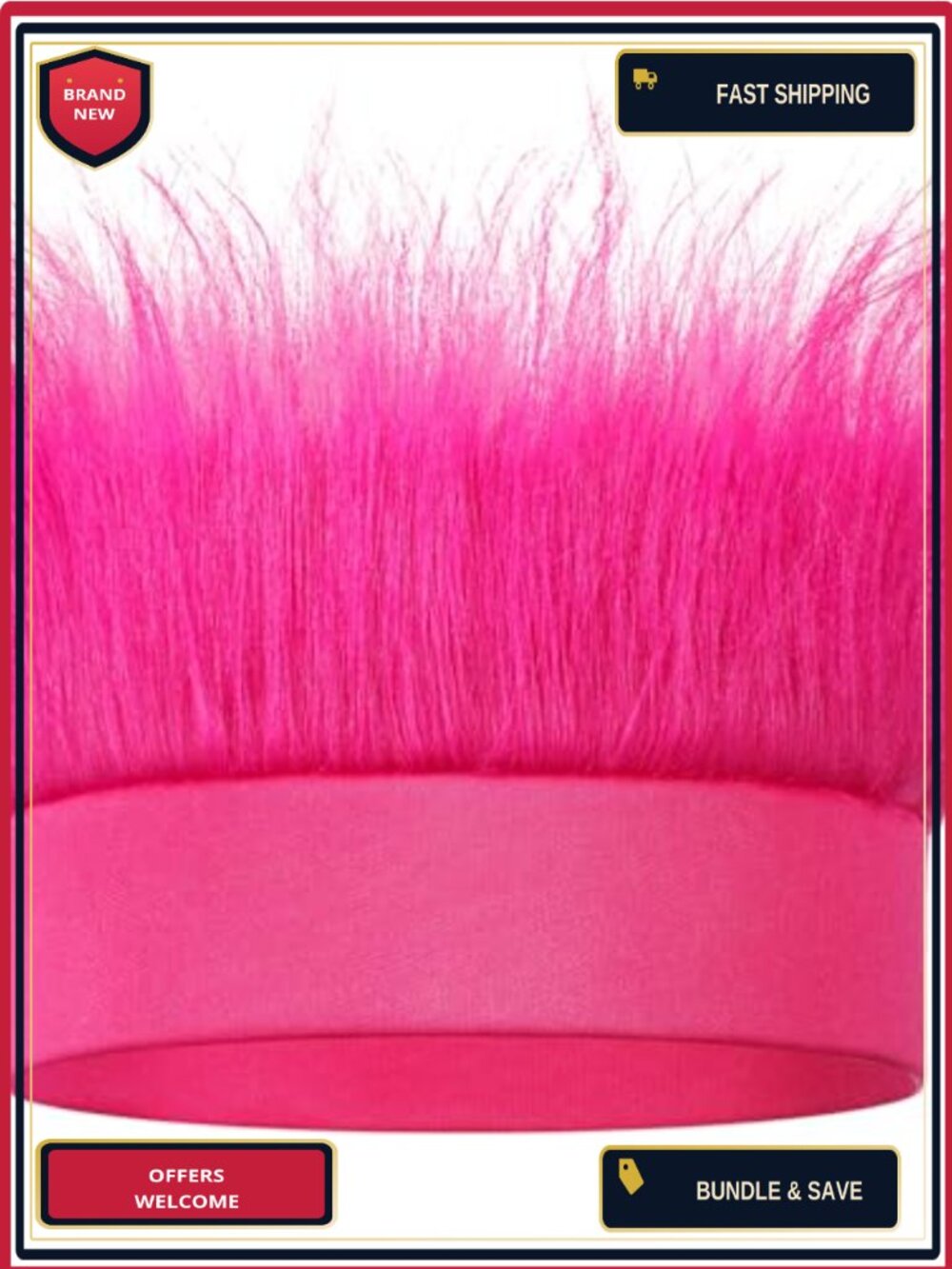 Polyester Crazy Hair Wig Headband Hat Costume Accessory One Size